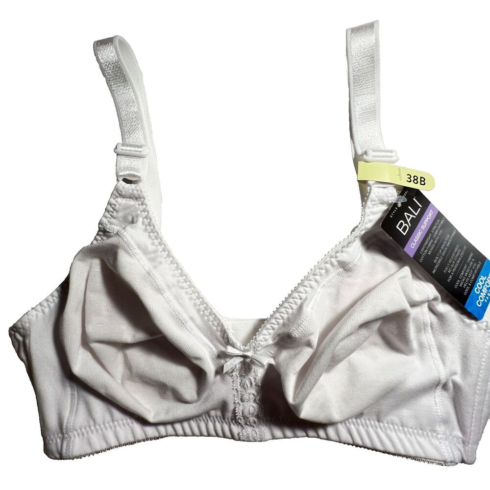 Bali Classic Support Wireless Bra 38B cool comfort white